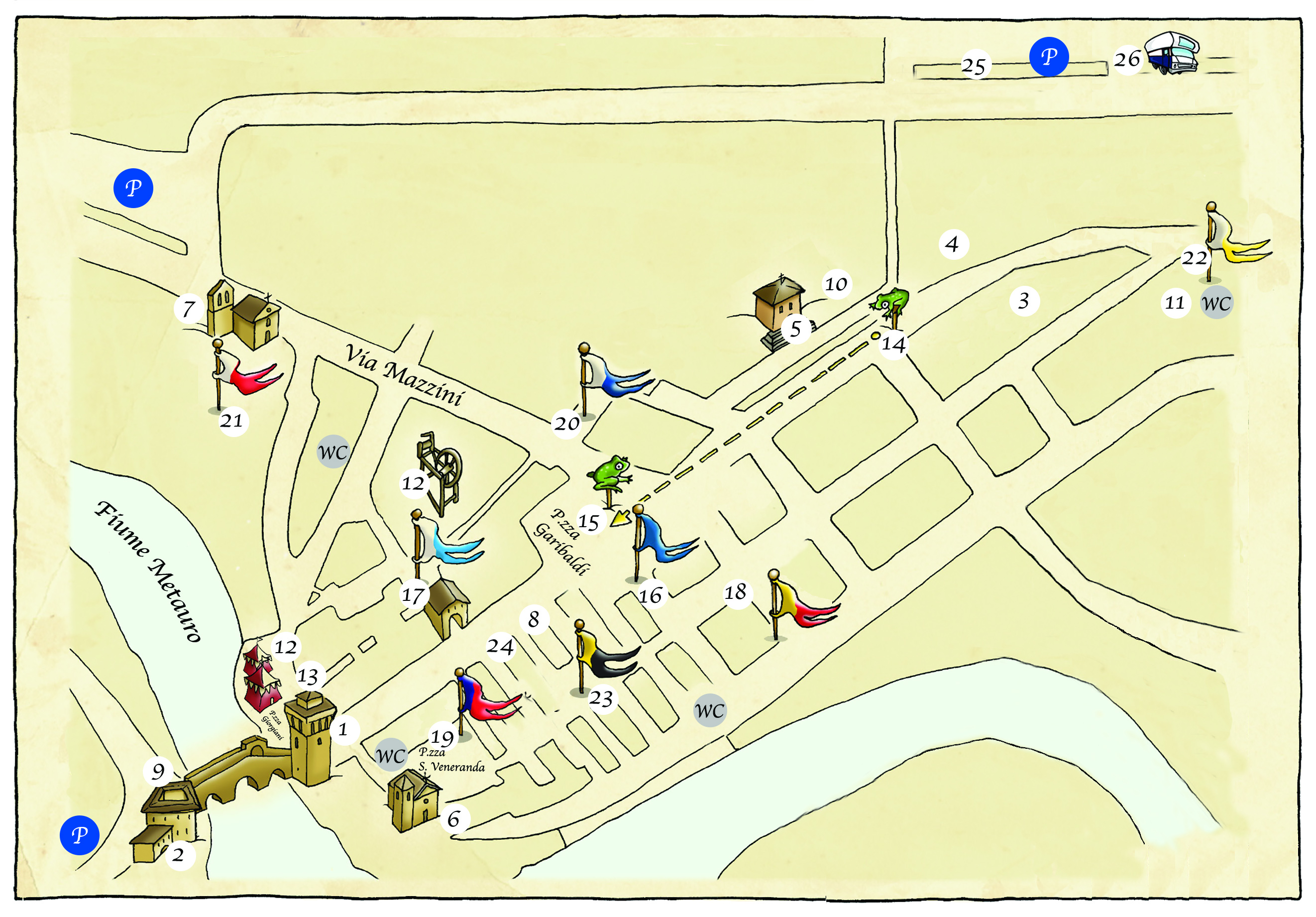 Mappa 57° Torneo Storico “Palio della Rana” 14-15-16 Aprile 2023